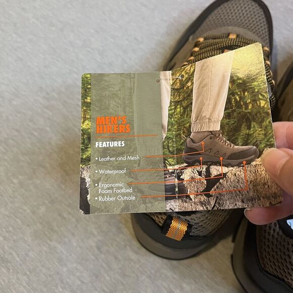 New Ozark Trail Mens Hiker Shoes Size 8 Waterproof, Rubber Outsole Taupe - Picture 13 of 16